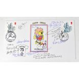 WORLD CUP 1966; a first day cover bearing the signatures of Alan Ball, Gordon Banks, George Cohen,
