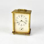 PONTIFA; a small mid/late 20th century lacquered brass carriage clock, height 9cm.