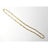 A 9ct gold flat link chain necklace, with lobster clasp stamped '375', approx 21g.
