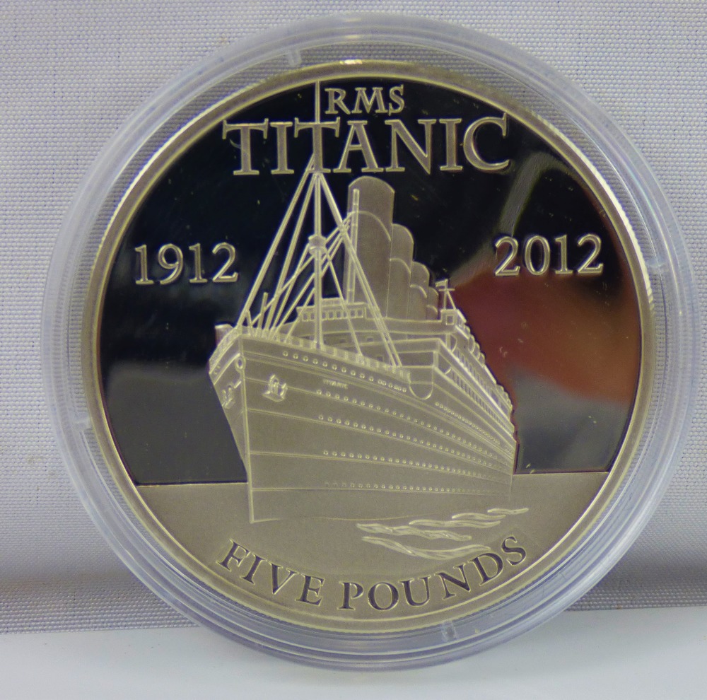 WESTMINSTER MINT; an RMS Titanic Centenary 1912-2012 Jersey 2012 silver £5 coin, encapsulated, - Image 2 of 2