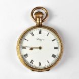 WALTHAM; a small open face crown wind pocket fob watch,