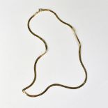 A 9ct gold flat link braided chain necklace, length approx 40cm, approx 4g.