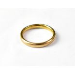 A 9ct gold band ring, size L, approx 2.5g.