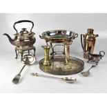 A quantity of silver plated items to include cocktail shaker, galleried tray,