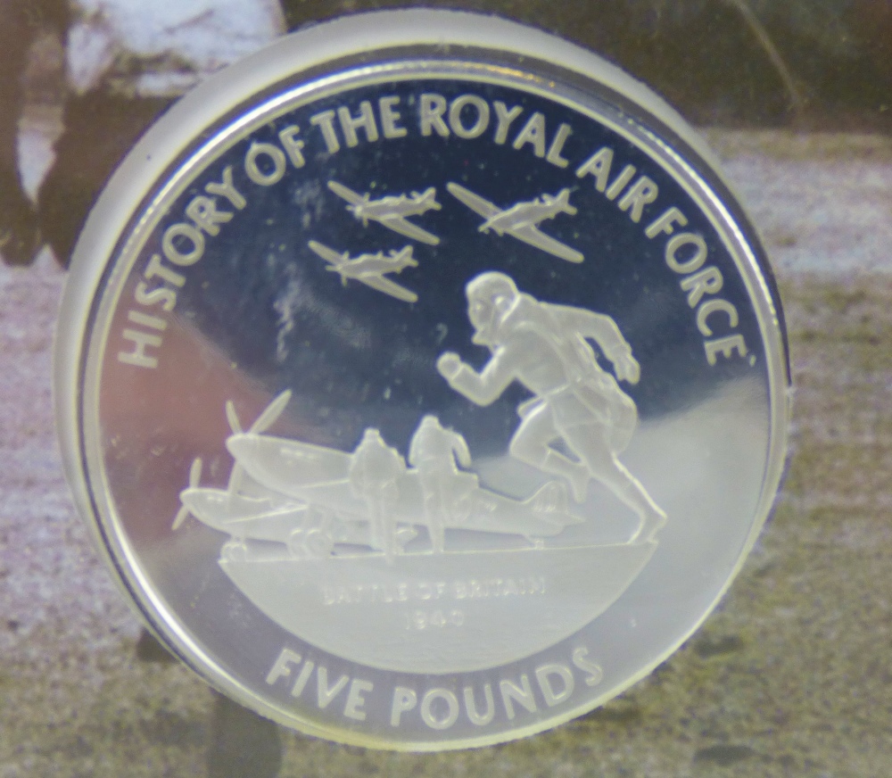 WESTMINSTER MINT; 'The 90th Anniversary of the Royal Air Force' commemorative silver £5 coin cover, - Image 2 of 2