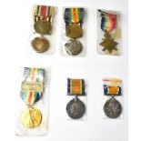 A set of WWI medals comprising the British War Medal and Great War Medal, together with a 1914 Star,