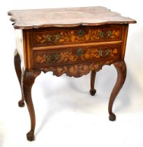 A c1840 mahogany Dutch marquetry side table,