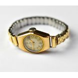 RECORD; a ladies' vintage 9ct gold wristwatch,