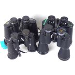 Four pairs of modern binoculars in travel cases (4).