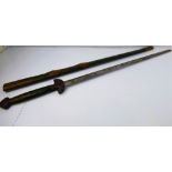 A rare and impressive late 19th century Chinese Jian double-edged straight sword,