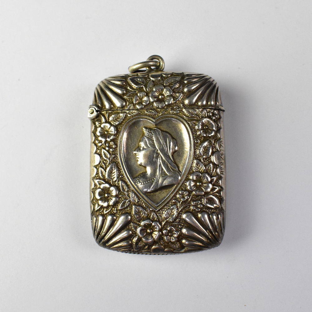 A Victorian silver vesta case, - Bild 2 aus 2
