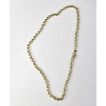A 9ct gold belcher link necklace, length approx 42cm, approx 6.8g.