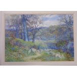 CHARLES JAMES ADAMS (1858-1931); watercolour 'Early Spring, Tilford Surrey',