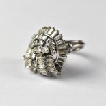 An impressive vintage diamond cluster ring,