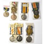 Two sets of WWI medals comprising Great War and Victory Medals,