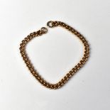 A 9ct rose gold bracelet with ring ends, lacking fixing clasp, length approx 20cm, approx 13.2g.