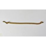 A 9ct gold herringbone link bracelet with lobster claw clasp, length approx 18cm, approx 3.7g.
