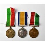 A set of two WWI medals comprising a Mercantile Marine War Medal and British War Medal,