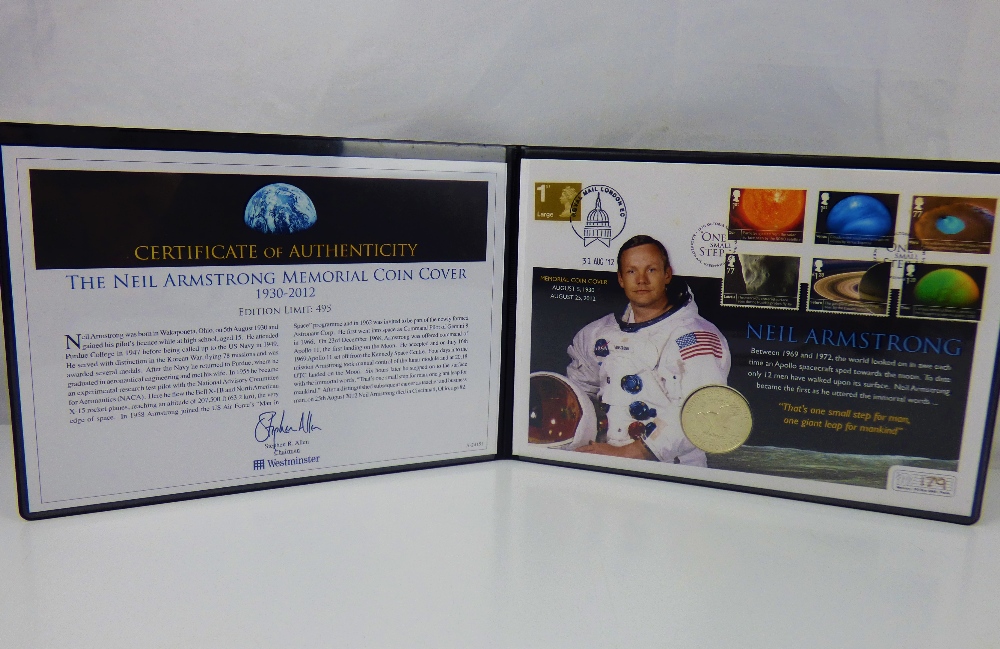 WESTMINSTER MINT; 'The Neil Armstrong Memorial Coin Cover 1930-2012', limited edition no.