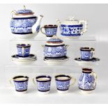 ROYAL WORCESTER; a c1883 tea service in the 'Lily' pattern, comprising six cups, six saucers,
