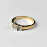An Art Deco 9ct gold square diamond cluster ring,