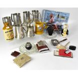 A collectors' lot to include Penthouse Car Girls calendars, smoking paraphernalia, pewter tankards,