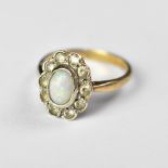 A 9ct gold opal ring,