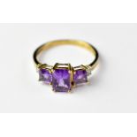 A 9ct gold amethyst ring,