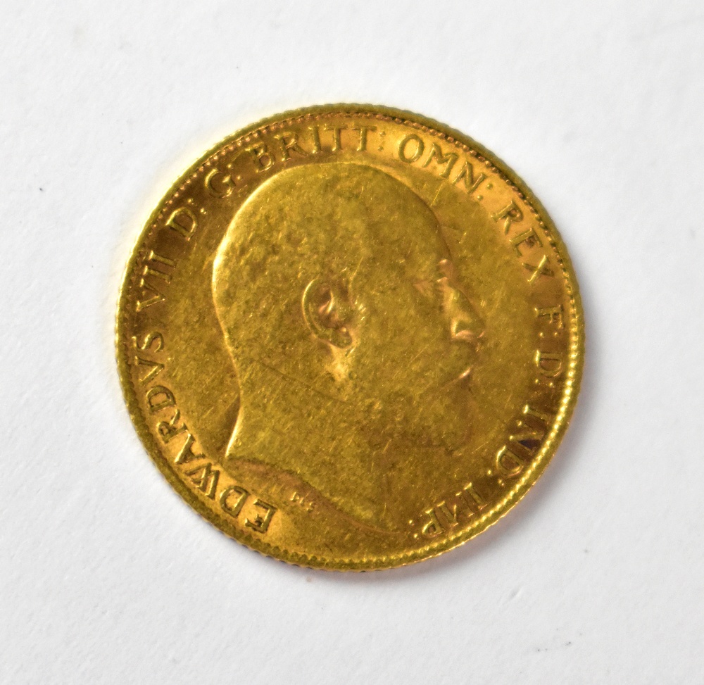 An Edward VII half sovereign 1909, London Mint.