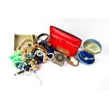 A quantity of vintage and modern costume jewellery to include boxed Swarovski bracelet,