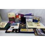 A good collection of modern coin packs, presentation sets and loose coins, etc,
