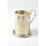 A George V hallmarked silver Christening mug, engraved 'Robert William Christmas 1928',