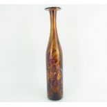 MDINA; a large art glass vase of slender bottle shape with flared neck,