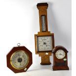 RAMSAY OF DUNDEE; an Art Deco walnut cased barometer, height 70cm,