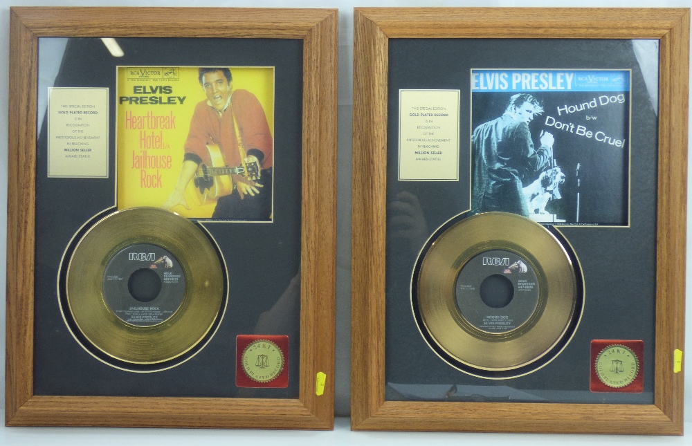 Two framed 'Million Seller Award' reproduction montages,