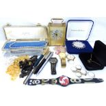 Various items of costume jewellery and collectibles to include gentlemen's fashion watches,