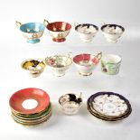 A group of Coalport and Aynsley cabinet cups and decorative teaware,