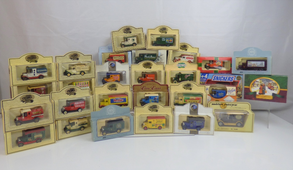 A quantity of boxed diecast vehicles, mostly Lledo and Days Gone, livery vehicles,
