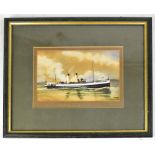 W S JOLLY; two oils on paper; both passenger steam boats, P.SS. Deerhound and P.SS.