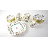 MINTON: a part tea service in the Chinoiserie style, hand painted with storks, bamboo and flora,