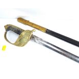 A George V Naval officer's sword, marked for 'James Cracknell Outfitters Portsmouth',