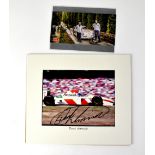 Two motor racing photographs bearing signatures of Derek Warwick and Walter Rohrl (2).