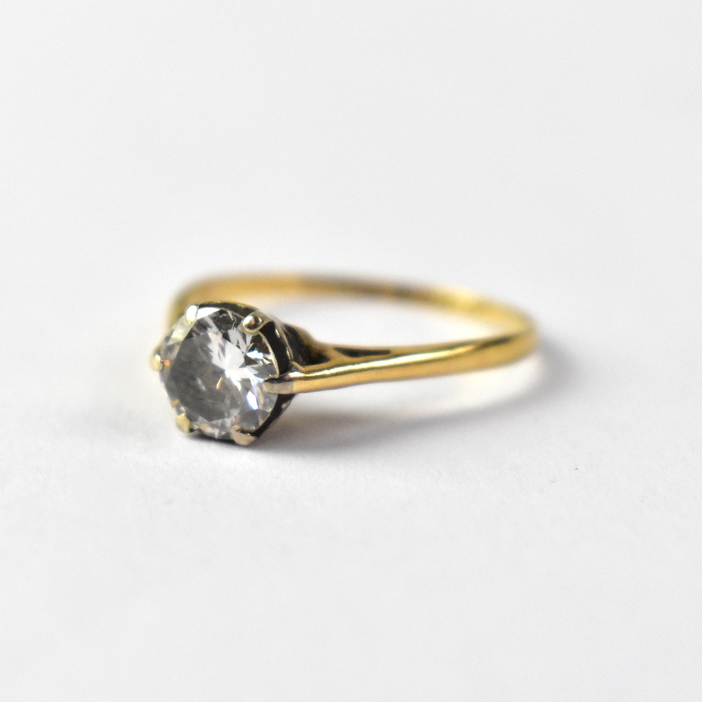 A 9ct gold solitaire ring, the claw set diamond approx 0.