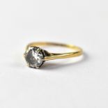 A 9ct gold solitaire ring, the claw set diamond approx 0.