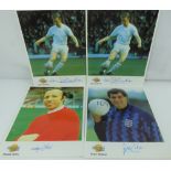 AUTOGRAPHED EDITIONS; four signed photo prints comprising Jack Charlton (x2),