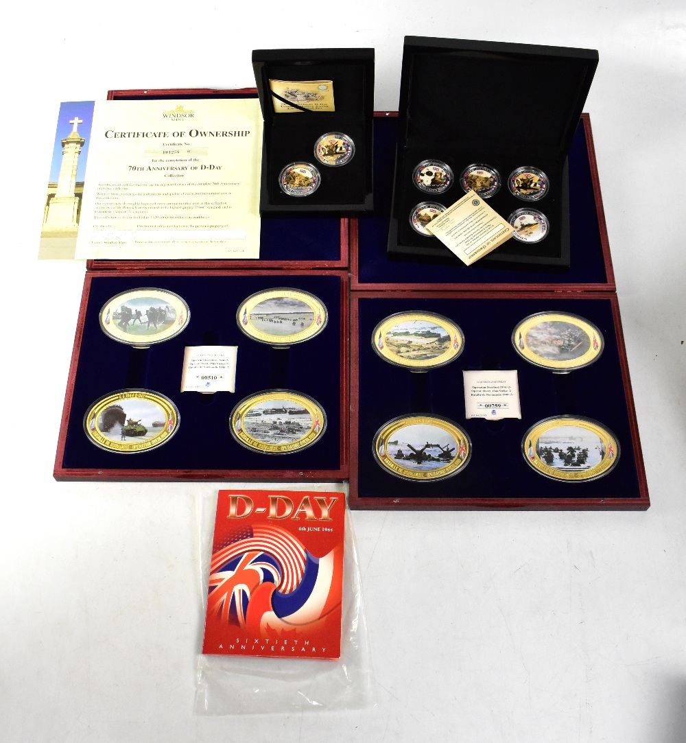 D-Day commemorative coins comprising a Bradford Exchange '70th Anniversary' commemorative silver