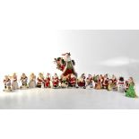 AYNSLEY; musical Christmas ornaments modelled as Father Christmas,