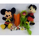 Two vintage Walt Disney Mickey Mouse toys, one from the 1970s, the other early 1980s,