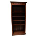 A pair of reproduction Edwardian freestanding open bookcases,