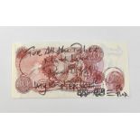 THE GREAT TRAIN ROBBERY; a ten shilling bank note bearing the signatures of Ronnie Biggs,